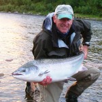 A big Lakselva (Norway) salmon (38lbs) which took a size 9 fly fished on a floating line 