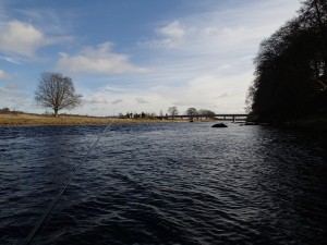 Looking downstream to the Wee Bargie Stone